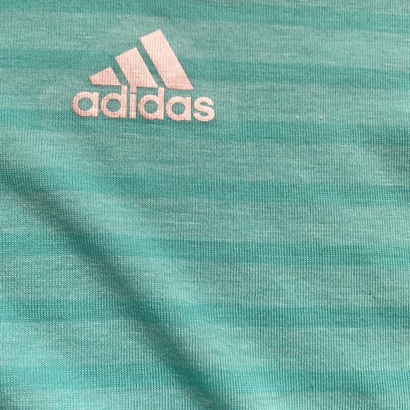 HP 🎉 Adidas aqua striped tee. Size large like new - Picture 3 of 10